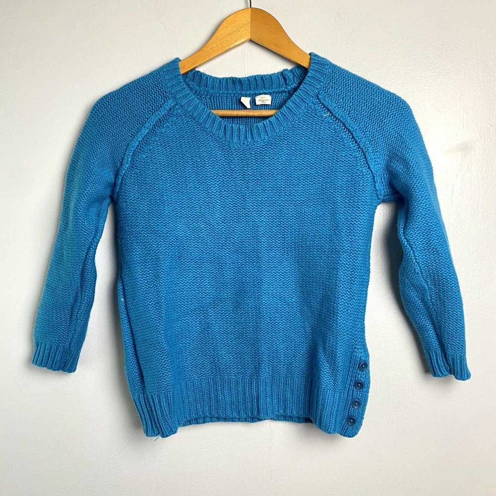 Anthropologie Moth Wool Blend Crewneck Sweater Blue Womens XS